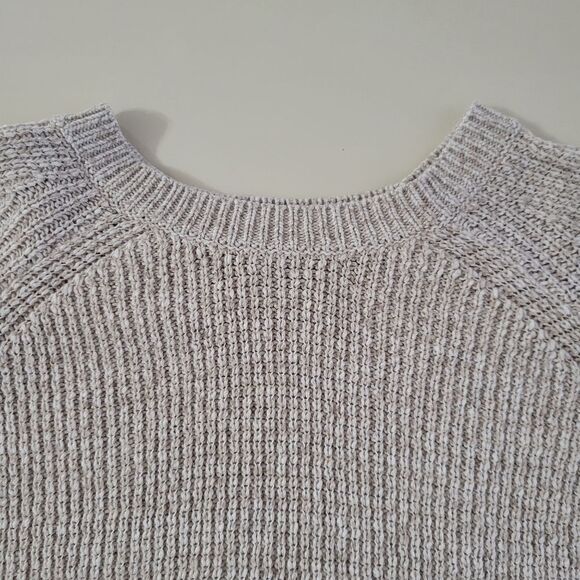 G.H. Bass Women’s Oatmeal Cotton Crewneck Long Sleeve Pullover Sweater - Picture 7 of 11